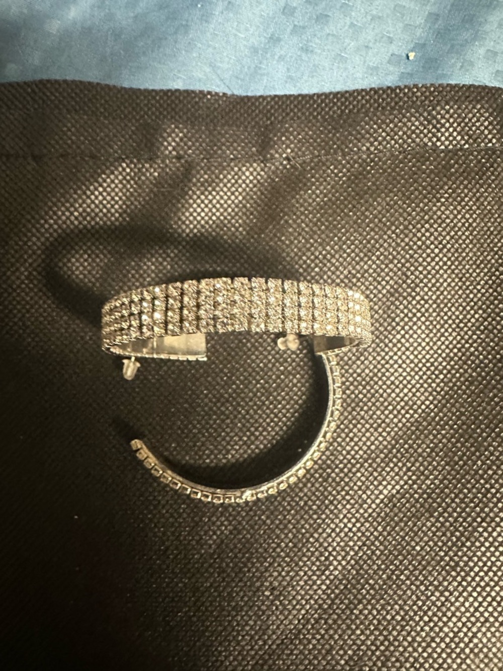 Sparkling Rhinestone Hoop Earrings- Silver Tone